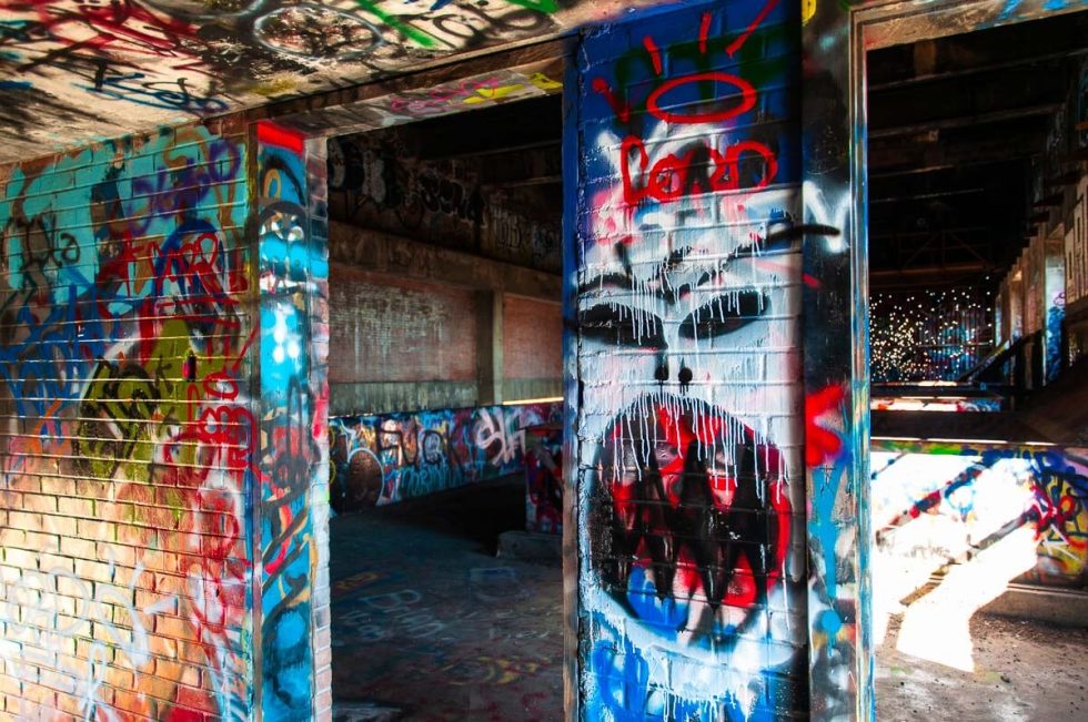 graffiti in an incinerator in Fort Worth